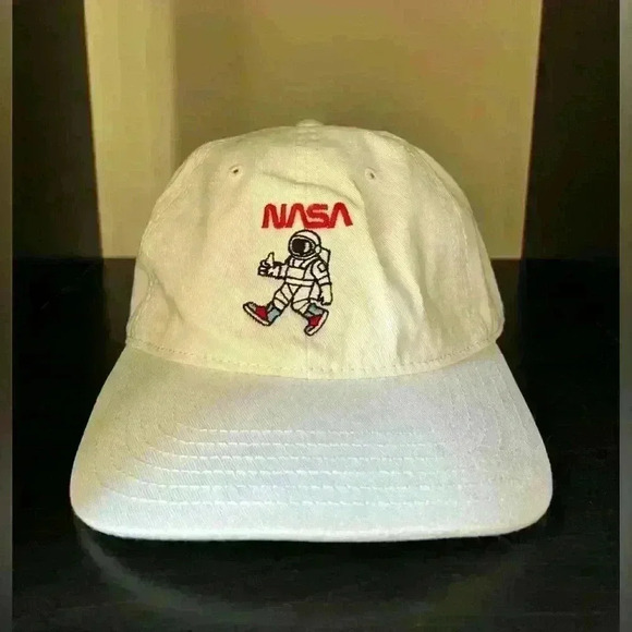 Riot Society Lightweight Cotton Dad Hat | White | NASA Astronaut Embroidered - Picture 1 of 5